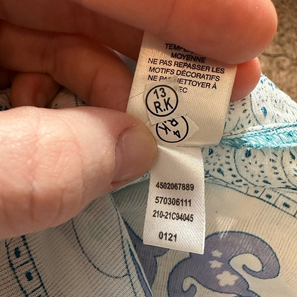 Chicos Faraway Land Embellished Blue Tunic XL 16 #1626 - Picture 10 of 11